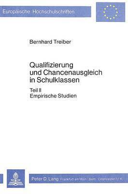 bokomslag Qualifizierung Und Chancenausgleich in Schulklassen