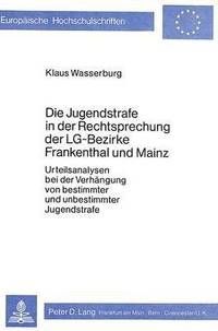 bokomslag Die Jugendstrafe in Der Rechtsprechung Der Lg-Bezirke Frankenthal Und Mainz