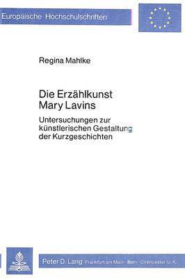 Die Erzaehlkunst Mary Lavins 1