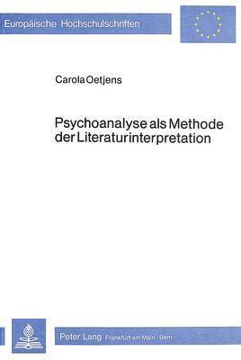 Psychoanalyse ALS Methode Der Literaturinterpretation 1