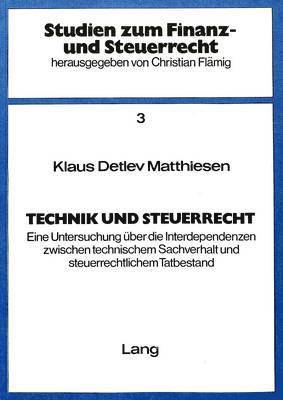 bokomslag Technik Und Steuerrecht