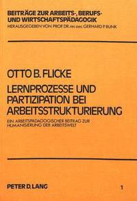 bokomslag Lernprozesse Und Partizipation Bei Arbeitsstrukturierung