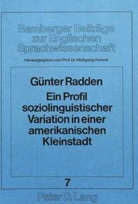 bokomslag Ein Profil Soziolinguistischer Variation in Einer Amerikanischen Kleinstadt