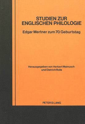 Studien Zur Englischen Philologie 1