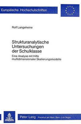 bokomslag Strukturanalytische Untersuchungen Der Schulklasse