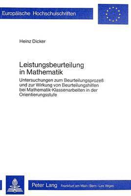 bokomslag Leistungsbeurteilung in Mathematik