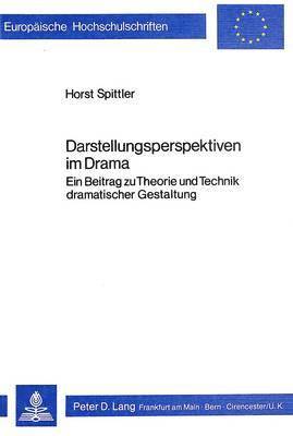 bokomslag Darstellungsperspektiven Im Drama