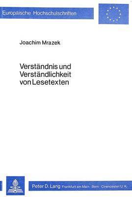 bokomslag Verstaendnis Und Verstaendlichkeit Von Lesetexten