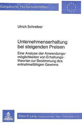 bokomslag Unternehmenserhaltung Bei Steigenden Preisen