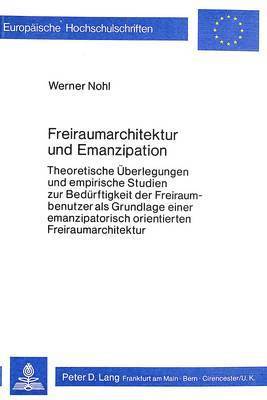 bokomslag Freiraumarchitektur Und Emanzipation