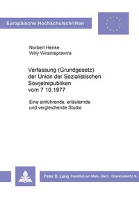 bokomslag Verfassung (Grundgesetz) Der Union Der Sozialistischen Sowjetrepubliken Vom 7.10.1977