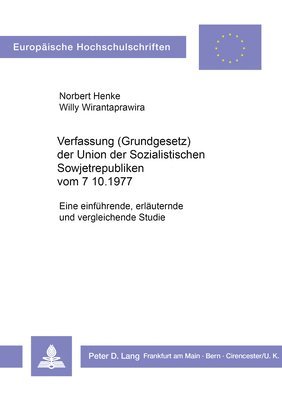 Verfassung (Grundgesetz) Der Union Der Sozialistischen Sowjetrepubliken Vom 7.10.1977 1