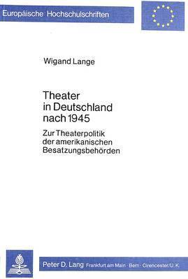 Theater in Deutschland Nach 1945 1