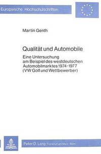bokomslag Qualitaet Und Automobile