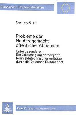 Probleme Der Nachfragemacht Oeffentlicher Abnehmer 1