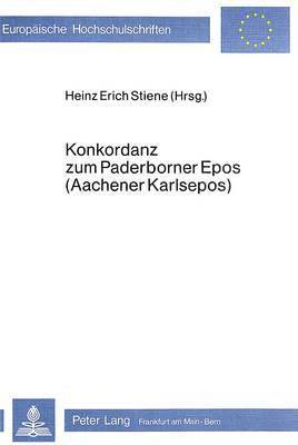 Konkordanz Zum Paderborner Epos (Aachener Karlsepos) 1