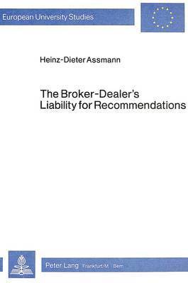bokomslag Broker-Dealer's Liability for Recommendations