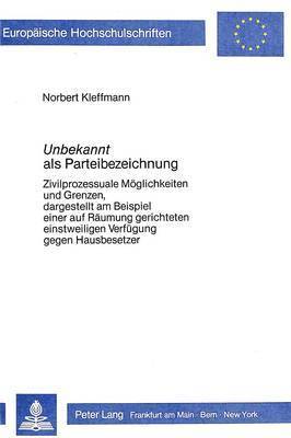 bokomslag Unbekannt ALS Parteibezeichnung