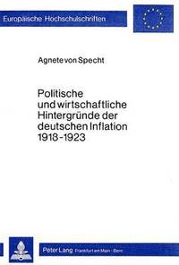 bokomslag Politische Und Wirtschaftliche Hintergruende Der Deutschen Inflation 1918-1923