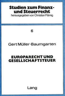 bokomslag Europarecht Und Gesellschaftsteuer