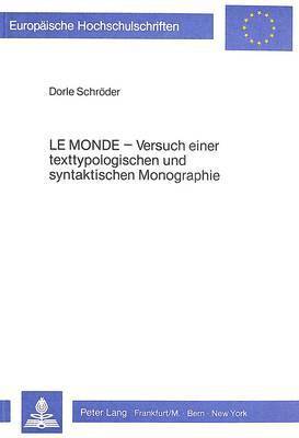 bokomslag Le Monde