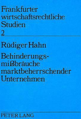 bokomslag Behinderungsmissbraeuche Marktbeherrschender Unternehmen