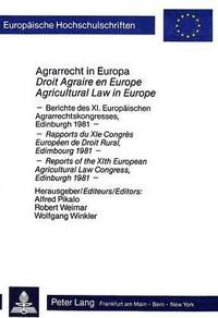 bokomslag Agrarrecht in Europa- Droit Agraire En Europe- Agrocultural Law in Europe
