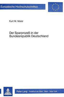 bokomslag Der Sparprozess in Der Bundesrepublik Deutschland