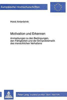 bokomslag Motivation Und Erkennen