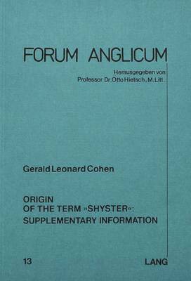 Gerald Leonard Cohen, Gerald L. Cohen, Otto Hietsch - Supplementary Information, Häftad