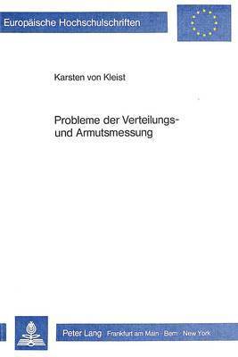 bokomslag Probleme Der Verteilungs- Und Armutsmessung