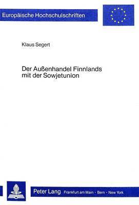 Der Aussenhandel Finnlands Mit Der Sowjetunion 1