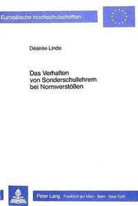 bokomslag Das Verhalten Von Sonderschullehrern Bei Normverstoessen