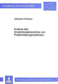 bokomslag Analyse Des Anwendungsbereiches Von Problemloesungsmethoden