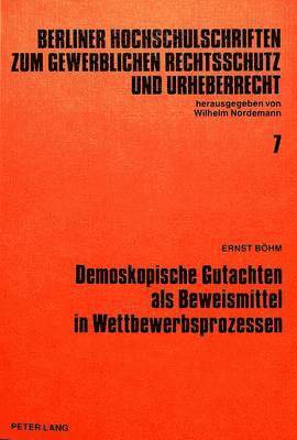 Demoskopische Gutachten ALS Beweismittel in Wettbewerbsprozessen 1