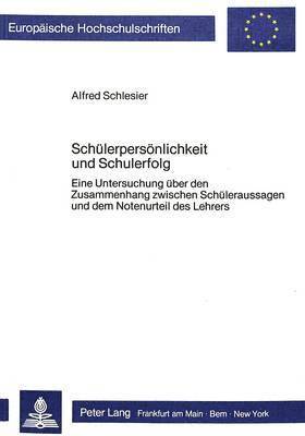 Schuelerpersoenlichkeit Und Schulerfolg 1