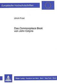 bokomslag Das Commonplace Book Von John Colyns