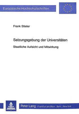 Satzungsgebung Der Universitaeten 1