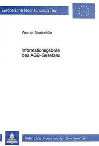 bokomslag Informationsgebote Des Agb-Gesetzes