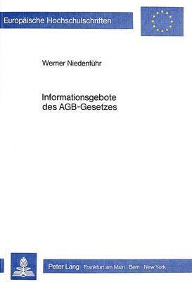 bokomslag Informationsgebote Des Agb-Gesetzes