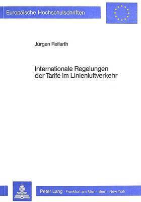 Internationale Regelungen Der Tarife Im Linienluftverkehr 1
