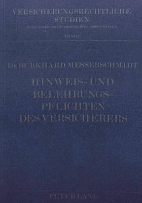 bokomslag Hinweis- Und Belehrungspflichten Des Versicherers