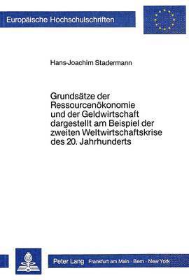 bokomslag Grundsaetze Der Ressourcenoekonomie Und Der Geldwirtschaft Dargestellt Am Beispiel Der Zweiten Weltwirtschaftskrise Des 20. Jahrhunderts