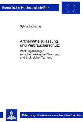 Arzneimittelzulassung Und Verbraucherschutz 1