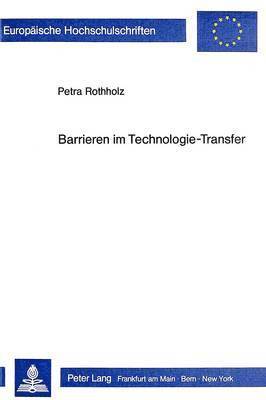 bokomslag Barrieren Im Technologie-Transfer