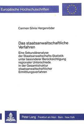 bokomslag Das Staatsanwaltschaftliche Verfahren