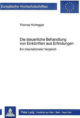 Die Steuerliche Behandlung Von Einkuenften Aus Erfindungen 1