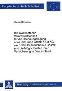 bokomslag Die Zivilrechtliche Verantwortlichkeit Fuer Die Rechnungslegung Von Gmbh Und Gmbh & Co Kg Nach Dem Bilanzrichtlinie-Gesetz Und Die Moeglichkeit Ihrer Versicherung in Deutschland