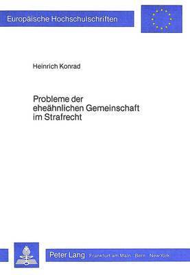 bokomslag Probleme Der Eheaehnlichen Gemeinschaft Im Strafrecht