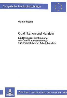 bokomslag Qualifikation Und Handeln